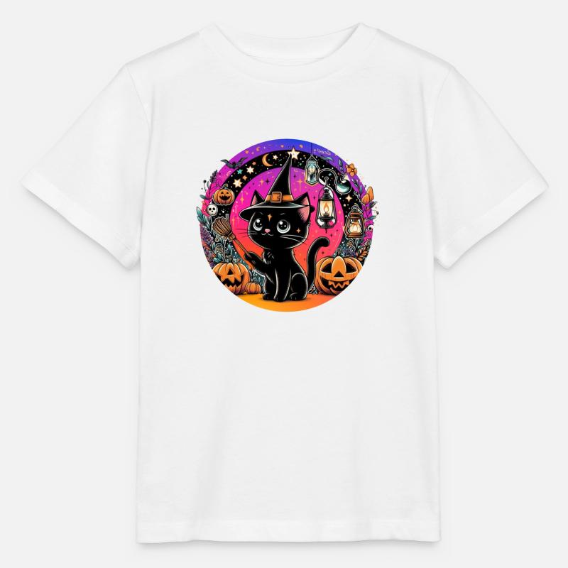 Spooky kitty Halloween 4 - T-shirt bio MINI CREATOR Stanley/Stella Enfant - blanc