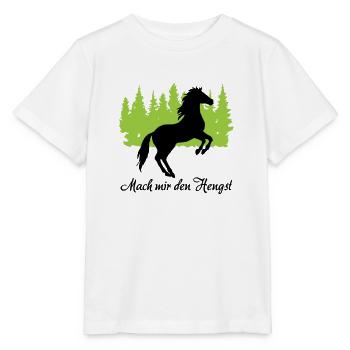 "Mach mir den Hengst: Stolze Männlichkeit" - Stanley/Stella Kinder T-Shirt MINI CREATOR  - Weiß - Vorne - Maike (125cm)