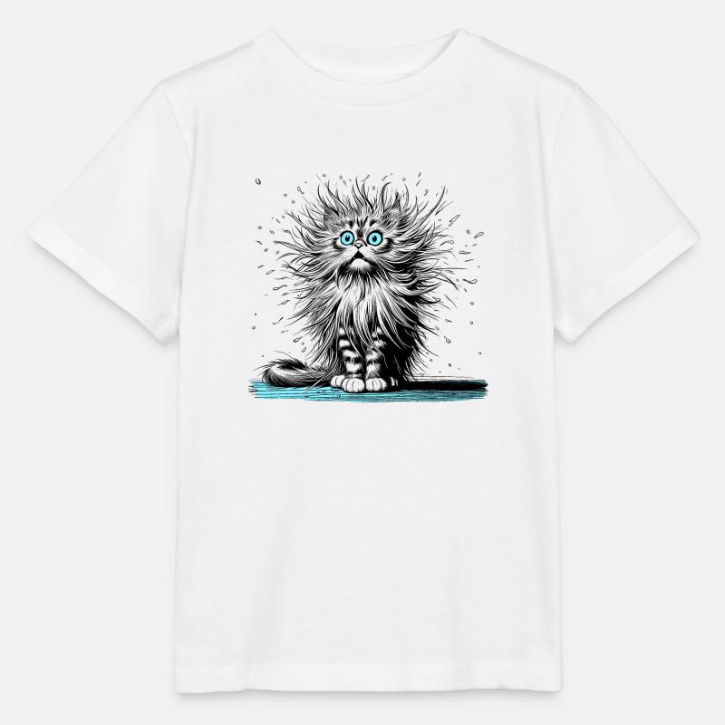 Katze elektrisch, Katze witzig, Katze lustig - Stanley/Stella Kinder T-Shirt MINI CREATOR  - Weiß