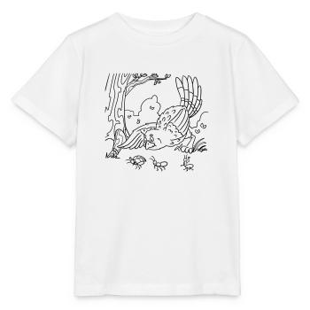 Cute bird coloring page for children's birthday party - Stanley/Stella MINI CREATOR Kids’ T-Shirt - white - Front - Maike (125cm)