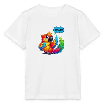 Caricature de perroquet - T-shirt bio MINI CREATOR Stanley/Stella Enfant - blanc - Devant - Maike (125cm)