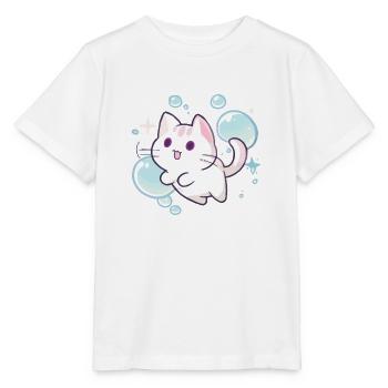 Cute cat - tender and adorable design - Stanley/Stella MINI CREATOR Kids’ T-Shirt - white - Front - Maike (125cm)