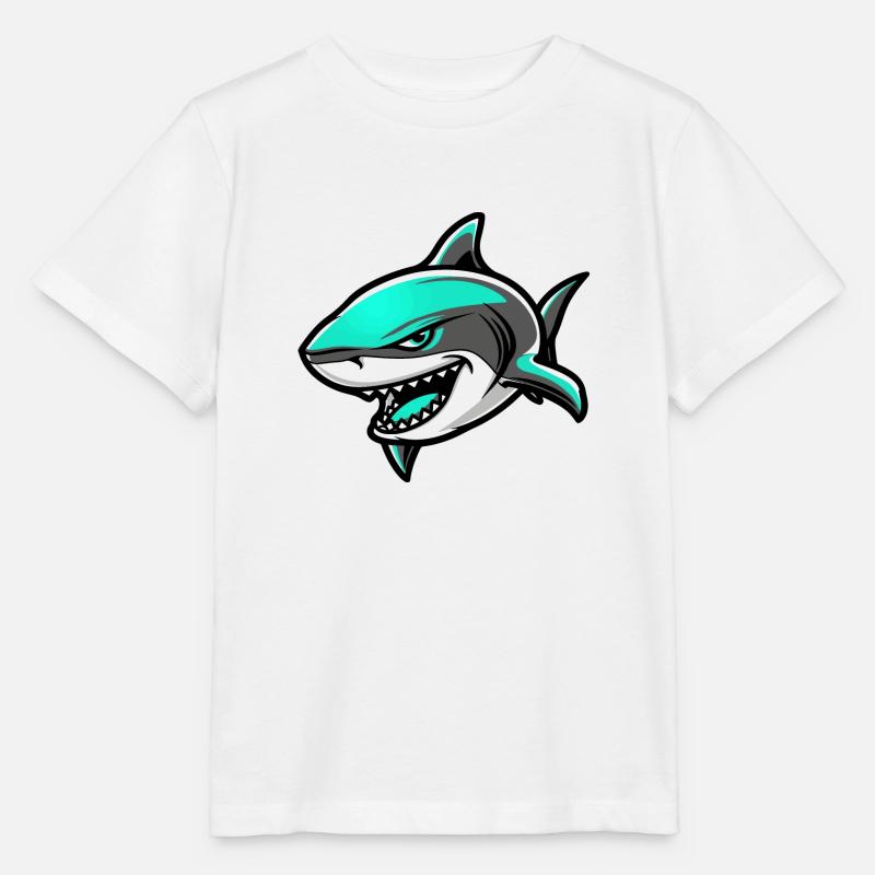 Bande dessinée requin - T-shirt bio MINI CREATOR Stanley/Stella Enfant - blanc