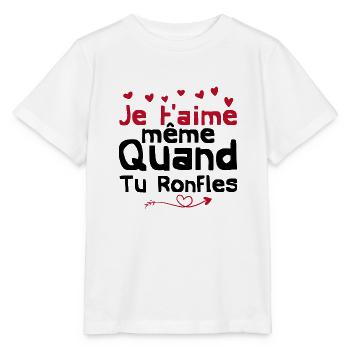 je t'aime même quand tu ronfles - T-shirt bio MINI CREATOR Stanley/Stella Enfant - blanc - Devant - Maike (125cm)