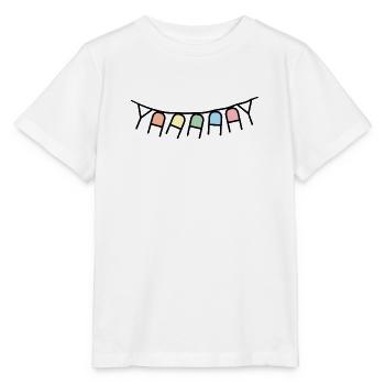 Wimpel Girlande YAY _colored - Stanley/Stella Kinder T-Shirt MINI CREATOR  - Weiß - Vorne - Maike (125cm)