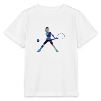 tennis,backhand,tennis player,boy,child - Stanley/Stella MINI CREATOR Kids’ T-Shirt - white - Front - Maike (125cm)