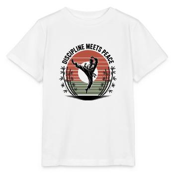 Discipline Meets Peace - Stanley/Stella MINI CREATOR Kids’ T-Shirt - white - Front - Maike (125cm)