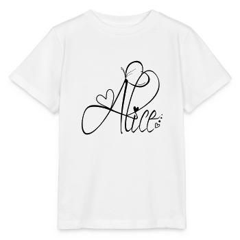 Alice Name Vorname Mädchen Kalligrafie Dekor - Stanley/Stella Kinder T-Shirt MINI CREATOR  - Weiß - Vorne - Maike (125cm)