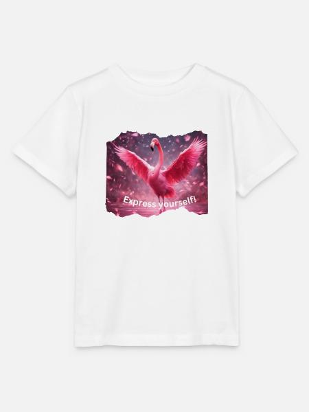 Flamingo Express yourself - Stanley/Stella Kinder T-Shirt MINI CREATOR  - Weiß