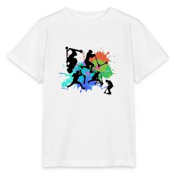 Stuntscooter,Trickscooter,tricks,stunt,e-scooter - T-shirt bio MINI CREATOR Stanley/Stella Enfant - blanc - Devant - Maike (125cm)