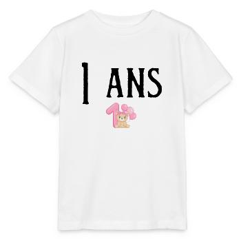 1. 1 AN. 1er ANNIVERSAIRE. ANNIVERSAIRE 1 AN. ANNI - T-shirt bio MINI CREATOR Stanley/Stella Enfant - blanc - Devant - Maike (125cm)
