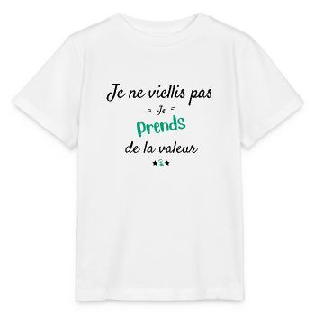 I'm gaining value - Stanley/Stella MINI CREATOR Kids’ T-Shirt - white - Front - Maike (125cm)
