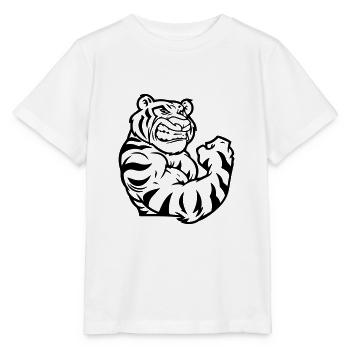 biceps tigrés - T-shirt bio MINI CREATOR Stanley/Stella Enfant - blanc - Devant - Maike (125cm)