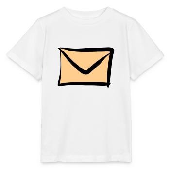 Icône Lettre / Enveloppe. Courrier / E-mail. - T-shirt bio MINI CREATOR Stanley/Stella Enfant - blanc - Devant - Maike (125cm)