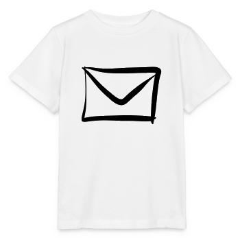 Icône Lettre / Enveloppe. Courrier / E-mail. - T-shirt bio MINI CREATOR Stanley/Stella Enfant - blanc - Devant - Maike (125cm)