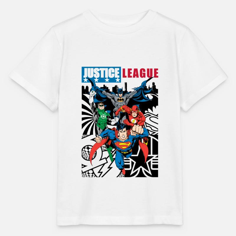 DC Comics Ligue De Justice D'Amérique Couverture - T-shirt bio MINI CREATOR Stanley/Stella Enfant - blanc