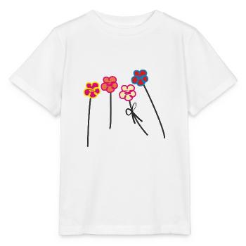 Colette 4 Blumen - Stanley/Stella Kinder T-Shirt MINI CREATOR  - Weiß - Vorne - Maike (125cm)