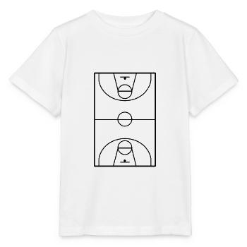 Minimalismus Basketball Spielfeld Illustration - Stanley/Stella Kinder T-Shirt MINI CREATOR  - Weiß - Vorne - Maike (125cm)