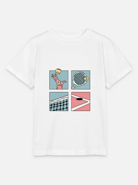 Tennis Cartoon Coole Tennisspielerin Verein Club - Stanley/Stella Kinder T-Shirt MINI CREATOR - Weiß