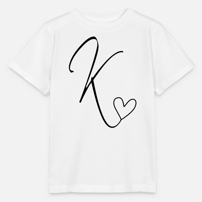 Letter K Letter-K Calligraphy - Stanley/Stella MINI CREATOR Kids’ T-Shirt - white