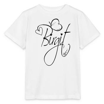 Birgit Name Vorname Mädchen Kalligrafie Dekor - Stanley/Stella Kinder T-Shirt MINI CREATOR  - Weiß - Vorne - Maike (125cm)