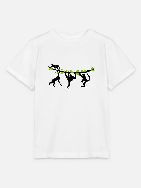 climbing monkeys - monkey - singe - T-shirt bio MINI CREATOR Stanley/Stella Enfant - blanc