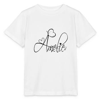 Amelie Name Vorname Mädchen Kalligrafie Dekor - Stanley/Stella Kinder T-Shirt MINI CREATOR  - Weiß - Vorne - Maike (125cm)