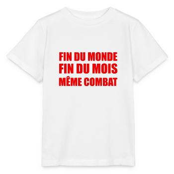fin du monde fin du mois même combat - T-shirt bio MINI CREATOR Stanley/Stella Enfant - blanc - Devant - Maike (125cm)