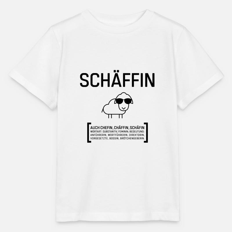 SCHÄFFIN CHEFIN CHÄFFIN BOSSIN Geschenkidee - Stanley/Stella Kinder T-Shirt MINI CREATOR  - Weiß