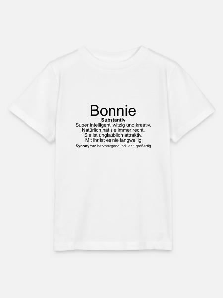 Name Definition Bonnie - Stanley/Stella Kinder T-Shirt MINI CREATOR - Weiß