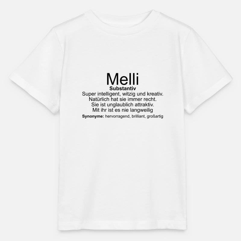 Name Definition Melli - Stanley/Stella Kinder T-Shirt MINI CREATOR  - Weiß