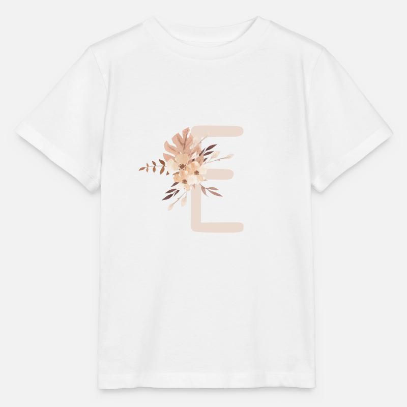 BOHO Art Letter E - Stanley/Stella Kinder T-Shirt MINI CREATOR  - Weiß