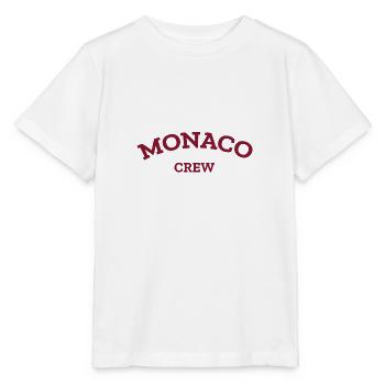 Monaco Crew - Monte Carlo - Mer Méditerranée - T-shirt bio MINI CREATOR Stanley/Stella Enfant - blanc - Devant - Maike (125cm)