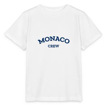 Monaco Crew - Monte Carlo - Mer Méditerranée - T-shirt bio MINI CREATOR Stanley/Stella Enfant - blanc - Devant - Maike (125cm)