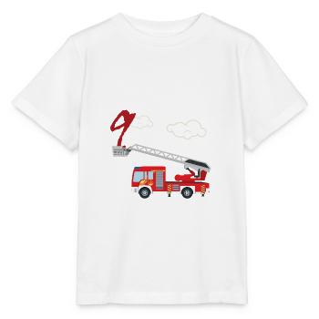 Feuerwehrauto - 9. Geburtstag - Stanley/Stella Kinder T-Shirt MINI CREATOR  - Weiß - Vorne - Maike (125cm)