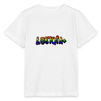 LGBTQIA+ Rainbow Flag - Regenbogenfahne - Stanley/Stella Kinder T-Shirt MINI CREATOR  - Weiß - Vorne - Maike (125cm)