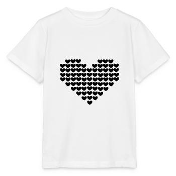 Verpixeltes Herz schwarzes Herz Valentinstag Geschenk - Stanley/Stella Kinder T-Shirt MINI CREATOR  - Weiß - Vorne - Maike (125cm)