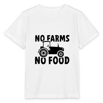 Pas de fermes, pas de nourriture ou de nourriture. Tracteur - T-shirt bio MINI CREATOR Stanley/Stella Enfant - blanc - Devant - Maike (125cm)