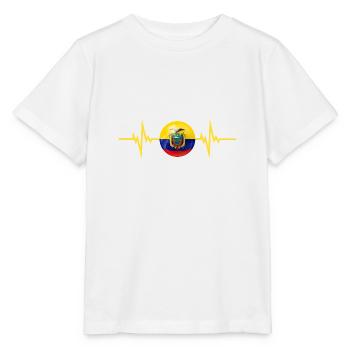 Ecuador Football 2022 heartbeat Ecuador - Stanley/Stella MINI CREATOR Kids’ T-Shirt - white - Front - Maike (125cm)