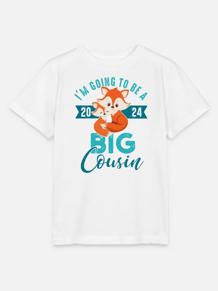 Ich werde großer Cousin 2024 Fuchs Baby Junge - Stanley/Stella T-shirt MINI CREATOR til børn - hvid