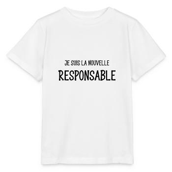 je suis la nouvelle responsable - T-shirt bio MINI CREATOR Stanley/Stella Enfant - blanc - Devant - Maike (125cm)