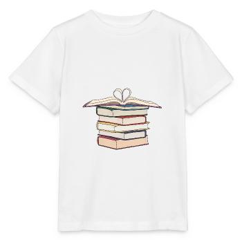 Stack drawing of | books Drawing Books - Stanley/Stella MINI CREATOR Kids’ T-Shirt - white - Front - Maike (125cm)