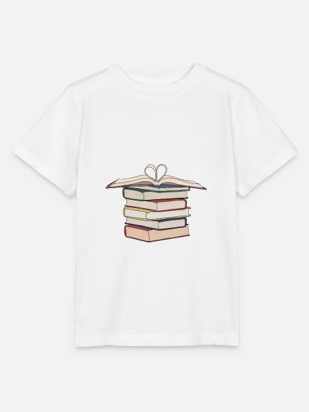 Stack drawing of | books Drawing Books - Stanley/Stella MINI CREATOR Kids’ T-Shirt - white