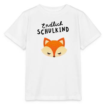 Endlich Schulkind Fuchs Schule Einschulung - Stanley/Stella Kinder T-Shirt MINI CREATOR  - Weiß - Vorne - Maike (125cm)