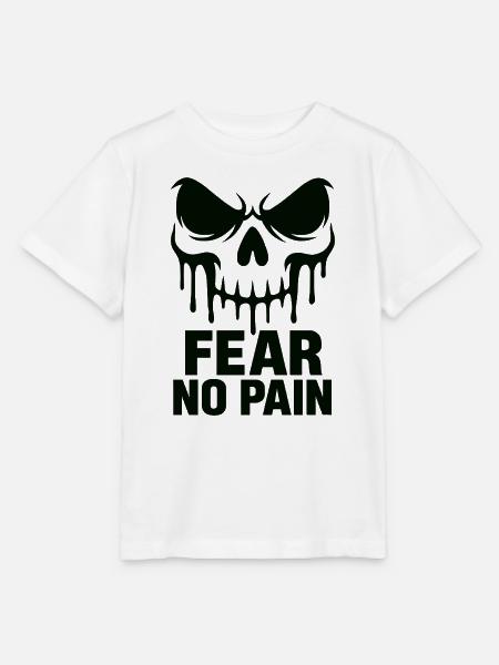 Fürchte dich nicht vor Schmerzen Skull Gym Motivation - Stanley/Stella Kinder T-Shirt MINI CREATOR - Weiß