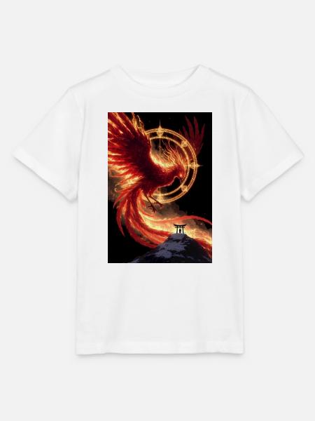 Zinnoberer Vogel (Zhuque) – Feuergeist des Südens - Stanley/Stella Kinder T-Shirt MINI CREATOR - Weiß