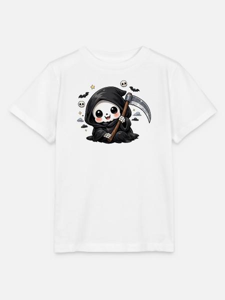Kuscheliger Grim Reaper mit Sense - Stanley/Stella Kinder T-Shirt MINI CREATOR - Weiß