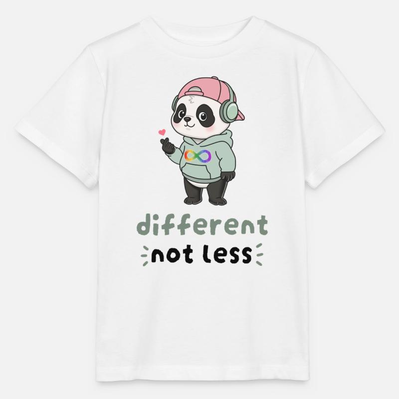 Different Not Less Panda - Stanley/Stella MINI CREATOR Kids’ T-Shirt - white