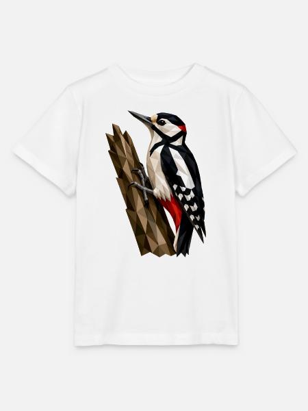 Polygonaler Waldspecht - Stanley/Stella Kinder T-Shirt MINI CREATOR - Weiß