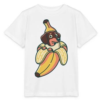 Dackel Banane - Stanley/Stella Kinder T-Shirt MINI CREATOR  - Weiß - Vorne - Maike (125cm)